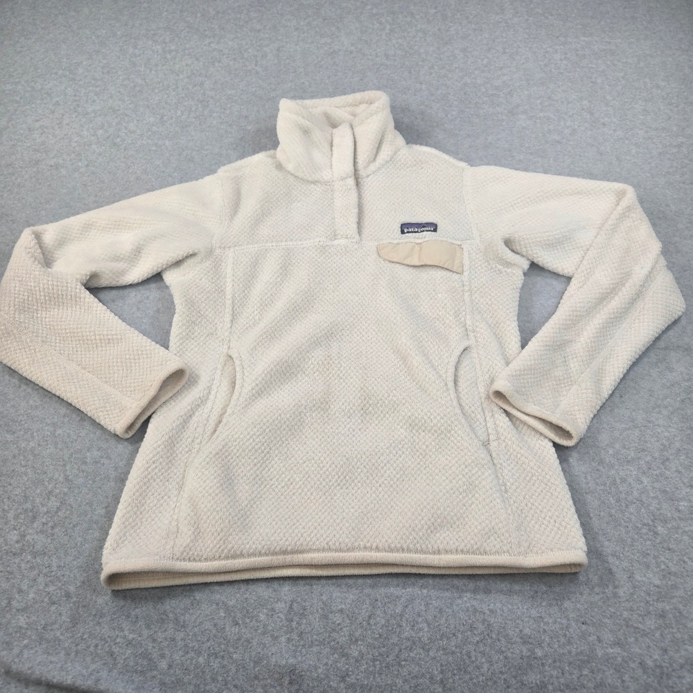 Patagonia Re-Tool Snap-T Fleece Pullover Cream Off-White Womens XS 25442
